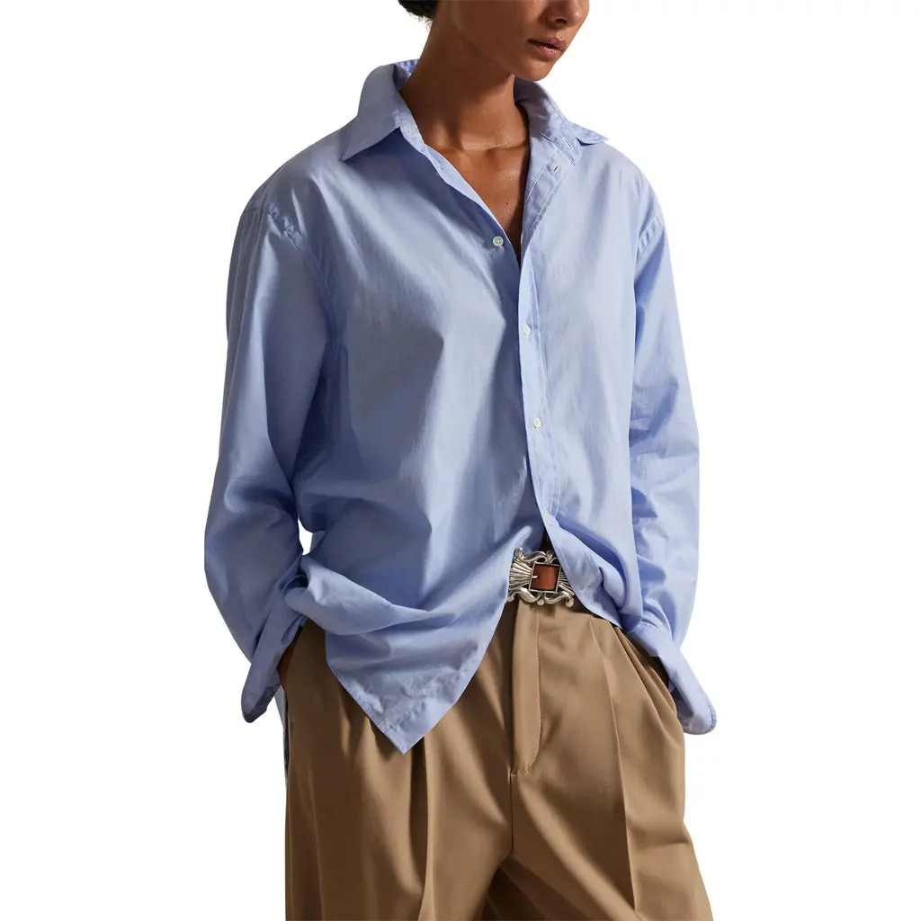Polo Ralph Lauren Cotton Poplin Button-Down Shirt in Classic Medium Blue at Nordstrom, Size Small | Nordstrom