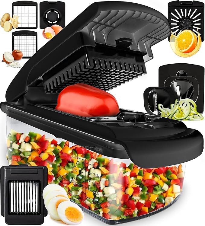Fullstar Vegetable Chopper & Mandoline Slicer for Kitchen - Food Chopper with Container, Cheese G... | Amazon (US)