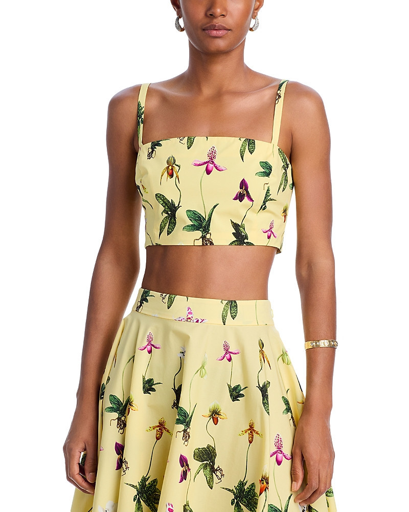 Oscar de la Renta Orchids Cropped Top | Bloomingdale's (US)
