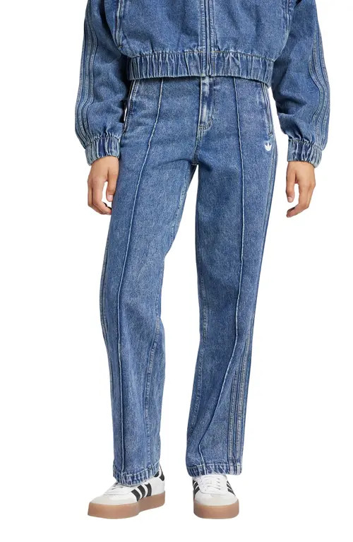 adidas Premium Essentials Straight Leg Jeans in Light Denim at Nordstrom, Size 31 | Nordstrom