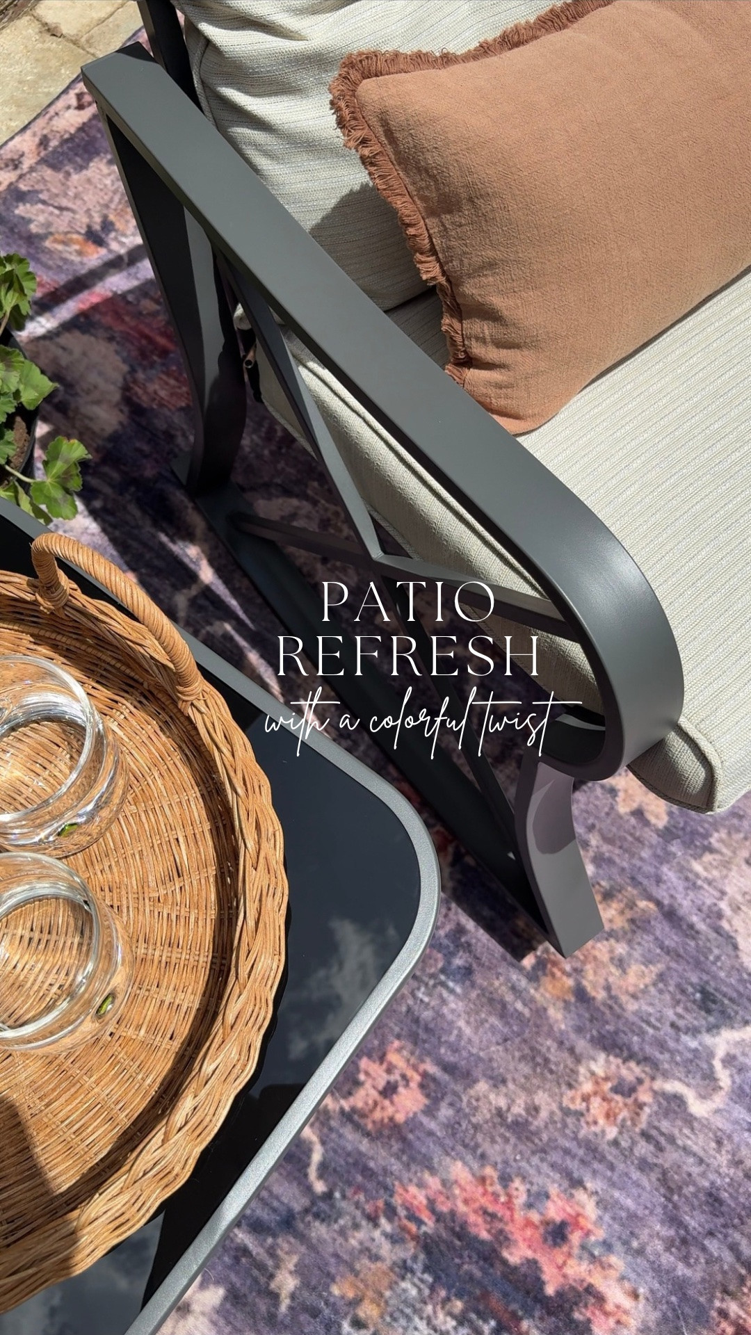 A cozy patio refresh featuring a new rocking chair set and a rug that’s a little more colorful than I’d normally choose. While I’ll always be a warm neutral girl, an outdoor space felt like the perfect place to try something different.

Proof that not every design choice has to be forever to be worth trying ✨

#LTKHome #LTKSaleAlert