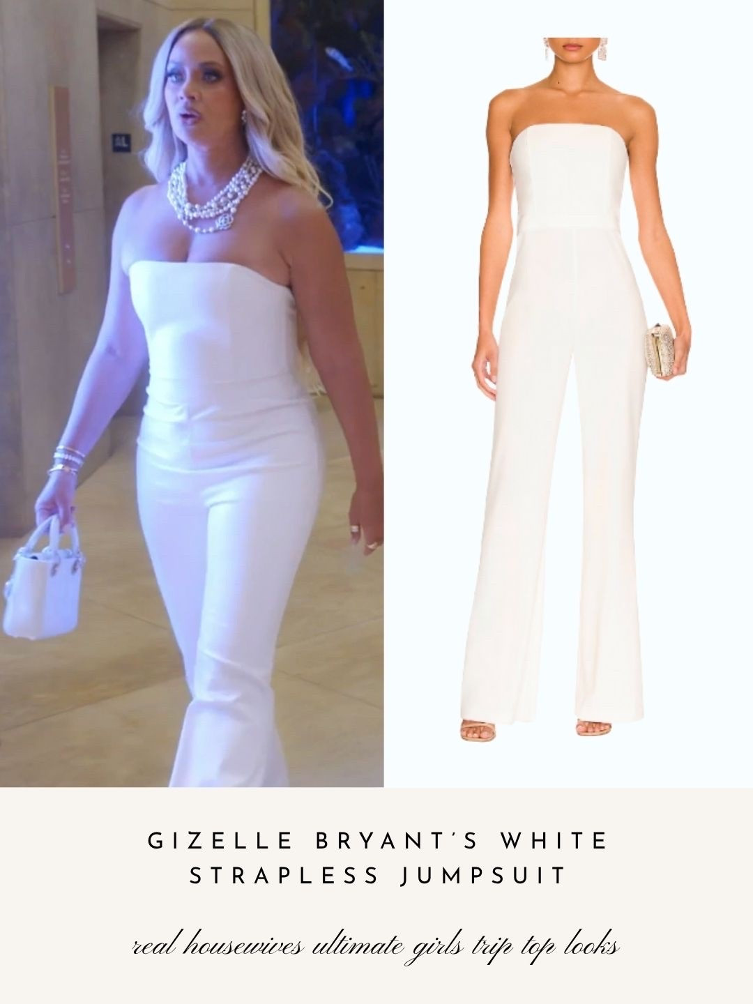 Gizelle Bryant’s White Strapless Jumpsuit