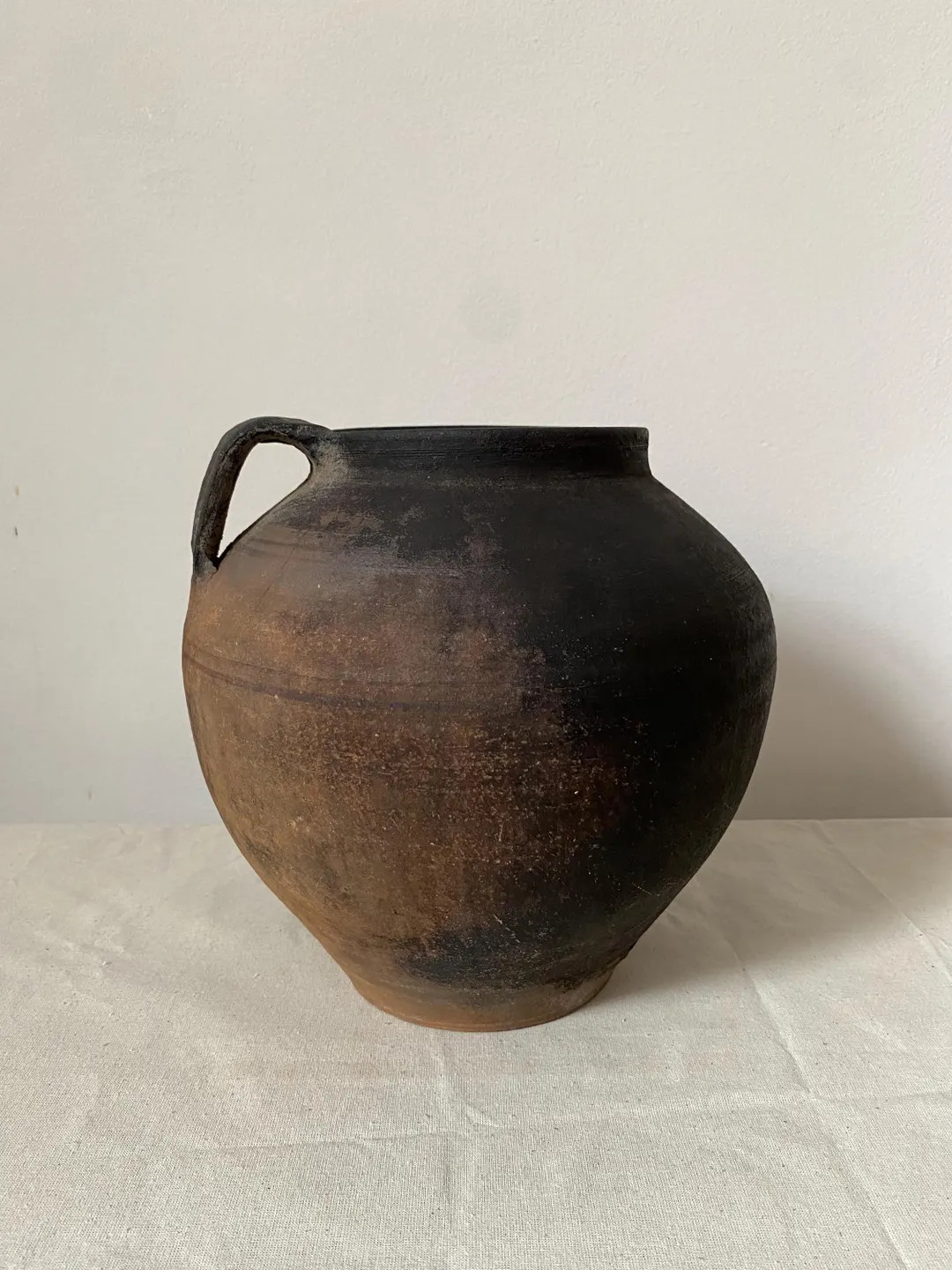 Warm Brown Vintage Ukrainian Terracotta Pot, Rustic Clay Vase With Aged Patina, Primitive Earthen... | Etsy (US)