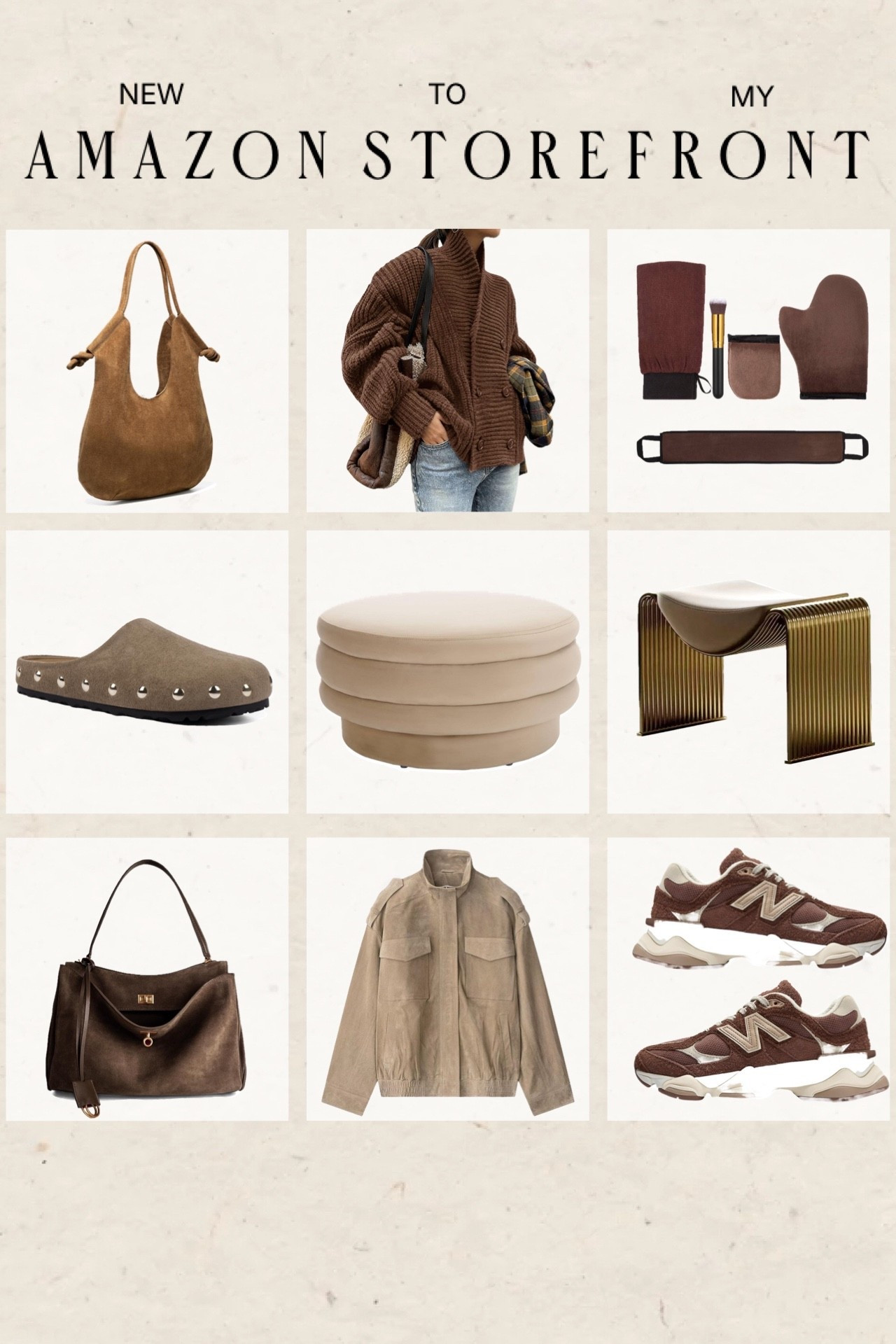 Amazon finds worth browsing 🤎

#amazon #dupe #home #decor #newbalance bag sneakers tanning mules ottoman coat bag jacket belt vest joggers blanket earrings console cheese board kitchen living room 

#LTKHome #LTKfitnessgoals #LTKootd