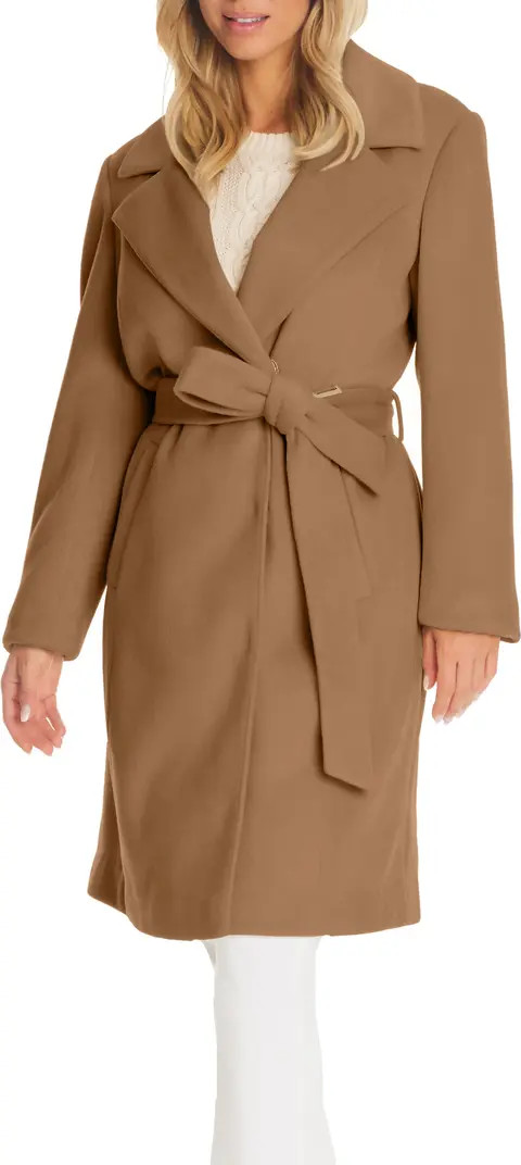 Vince Camuto Belted Coat with Removable Faux Fur Collar | Nordstromrack | Nordstrom Rack