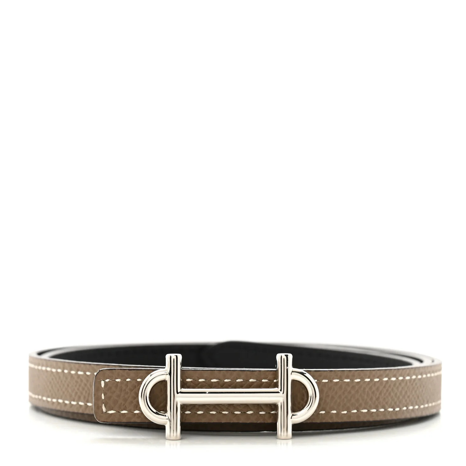 Swift Epsom 13mm Gamma Belt Black Etoupe | FASHIONPHILE (US)