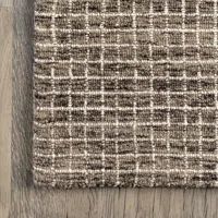 Arvin Olano x Rugs USA Melrose Checked Wool Brown Area Rug | Wayfair North America