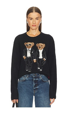 Polo Ralph Lauren Ralph & Ricky Bear Crewneck Sweater in Polo Black Multi from Revolve.com | Revolve Clothing (Global)