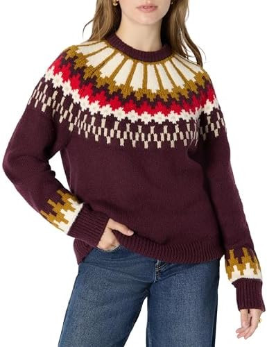 Amazon Essentials (Demi's Pick) Women's Oversized-Fit Fair Isle Crewneck Sweater | Amazon (US)