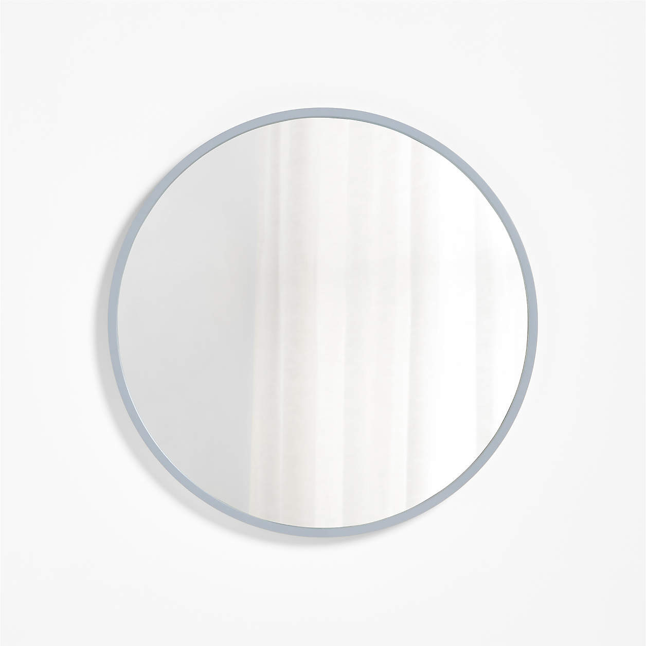 Finn Blue Wooden 31" Round Kids Wall Mirror + Reviews | Crate & Kids | Crate & Barrel