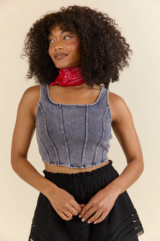 Dallas Daydreams Denim Corset | Pink Lily