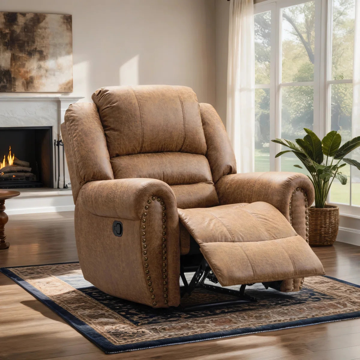 40.9" Wide Classic Super Soft And Oversize Manual Recliner with Nailhead Trim (Set of 2) | Wayfair North America