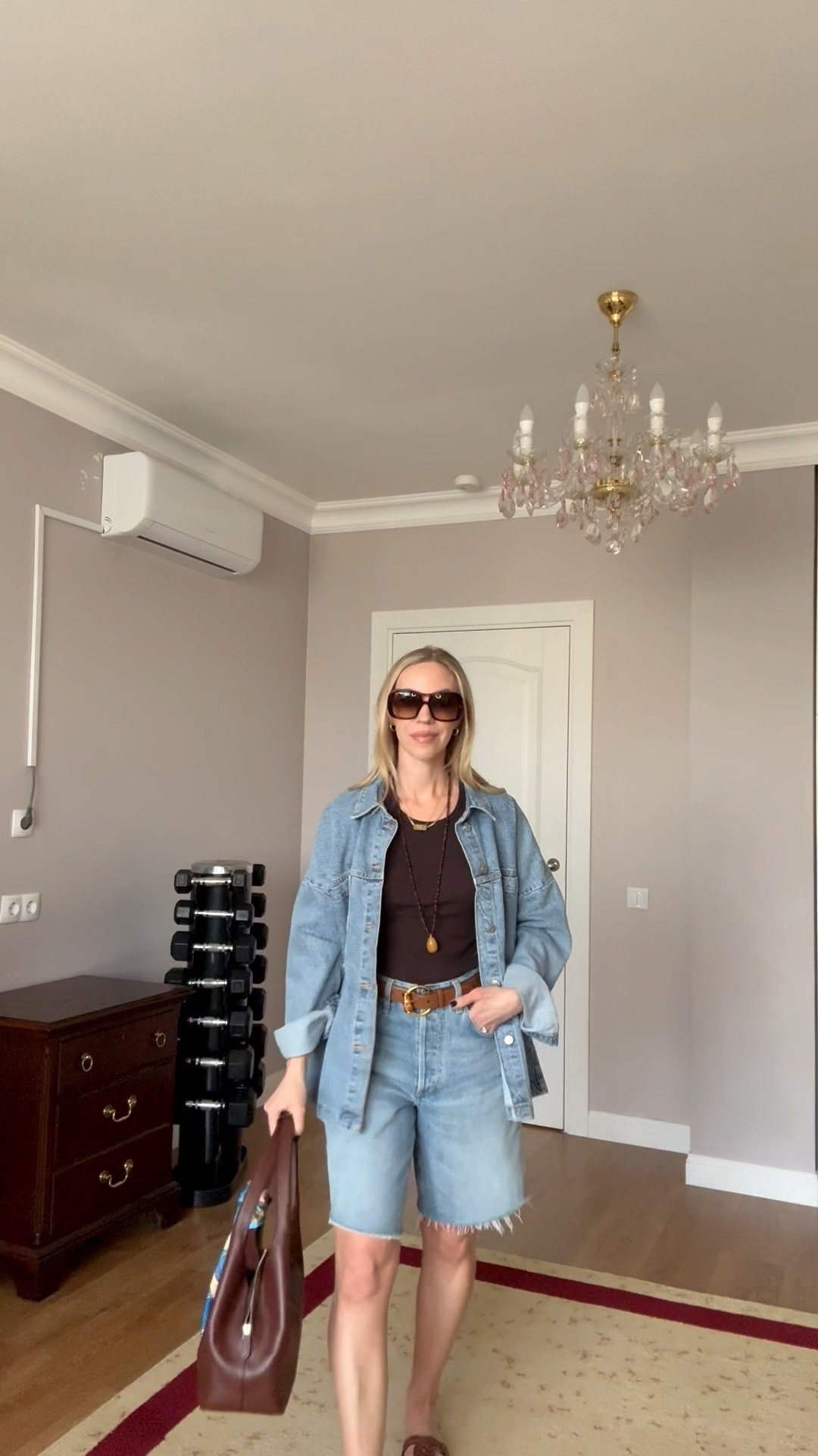 All denim outfit for summer, denim on denim, beaded necklace, Gucci sandals, vacation outfit, Le Tanneur handbag

#LTKSeasonal #LTKOver40 #LTKgrwm