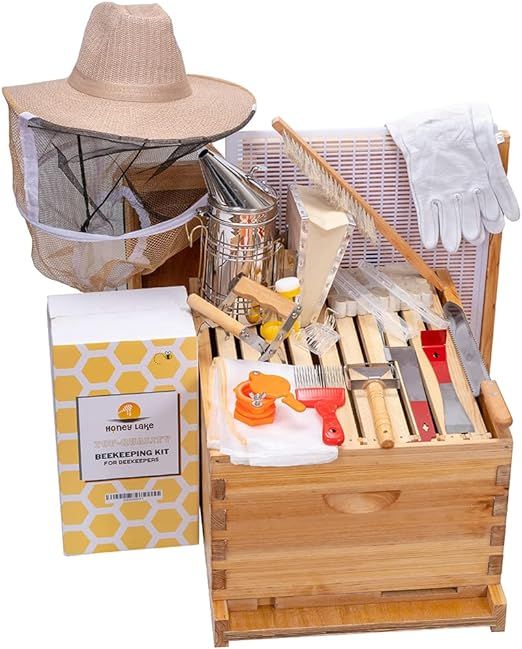 Honey Lake 10-Frame Bee Hives and Supplies Starter Kit, Beeswax Coated Beehive Starter Kit Includ... | Amazon (US)