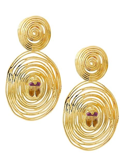 24K Gold-Plated & Enamel Beetle Earrings | Saks Fifth Avenue