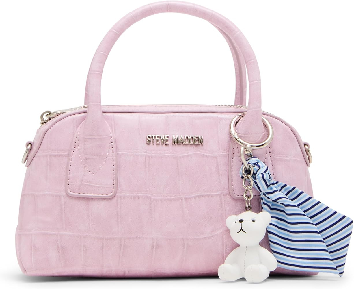 Steve Madden Melodie Small Dome Bag with Scarf, Pink Croc | Amazon (US)