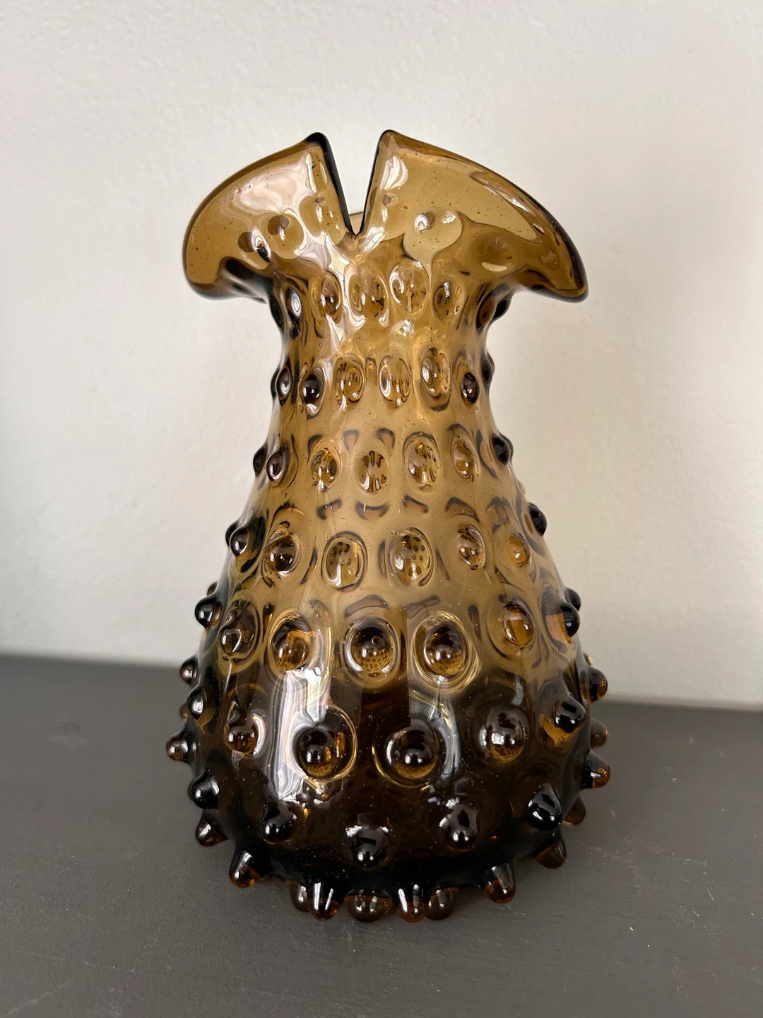 Vintage Brown Glass Hobnail Base Art Devo style | Etsy (US)