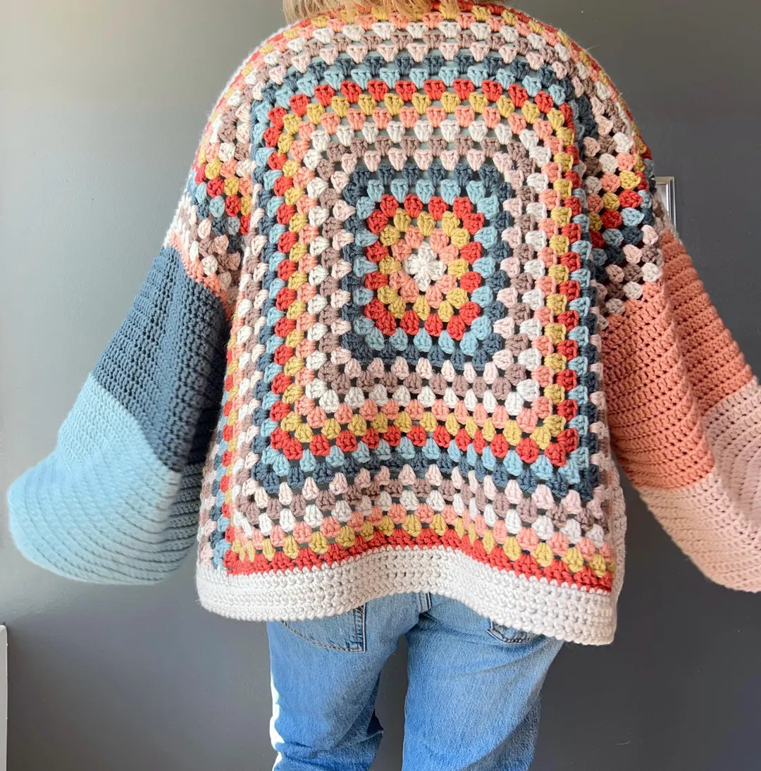 Made to Order Granny Stitch Crocheted Cardigan: Vintage Style, Cottage Core Vibes, Custom Fit, Ov... | Etsy (US)