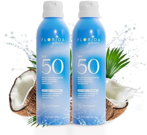 Florida Glow SPF 50 Sunscreen Spray- Hawaii 104 Reef Act & Florida Keys Compliant Broad Spectrum ... | Amazon (US)