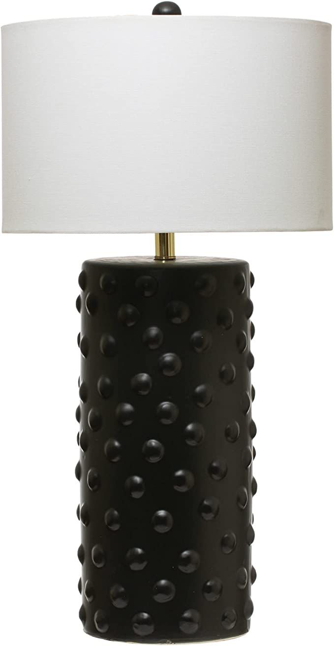 Creative Co-Op Stoneware, Matte Black Table Lamp | Amazon (US)