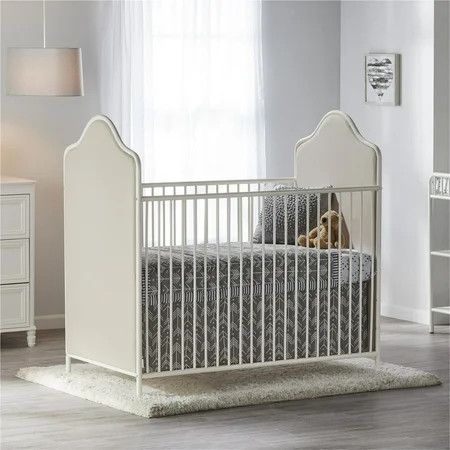 Little Seeds Piper Upholstered Metal Crib Cream | Walmart (US)