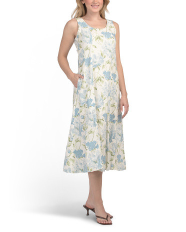 Linen Blend Vertical Seamed Maxi Dress | Casual Dresses  | Marshalls | Marshalls