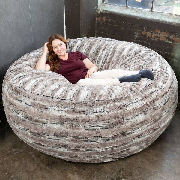 Jaxx Gigantic Mega Saxx Bean Bag Chair and Lounger For Adults - Luxe Faux Fox Fur - Mountain Fox | Bed Bath & Beyond