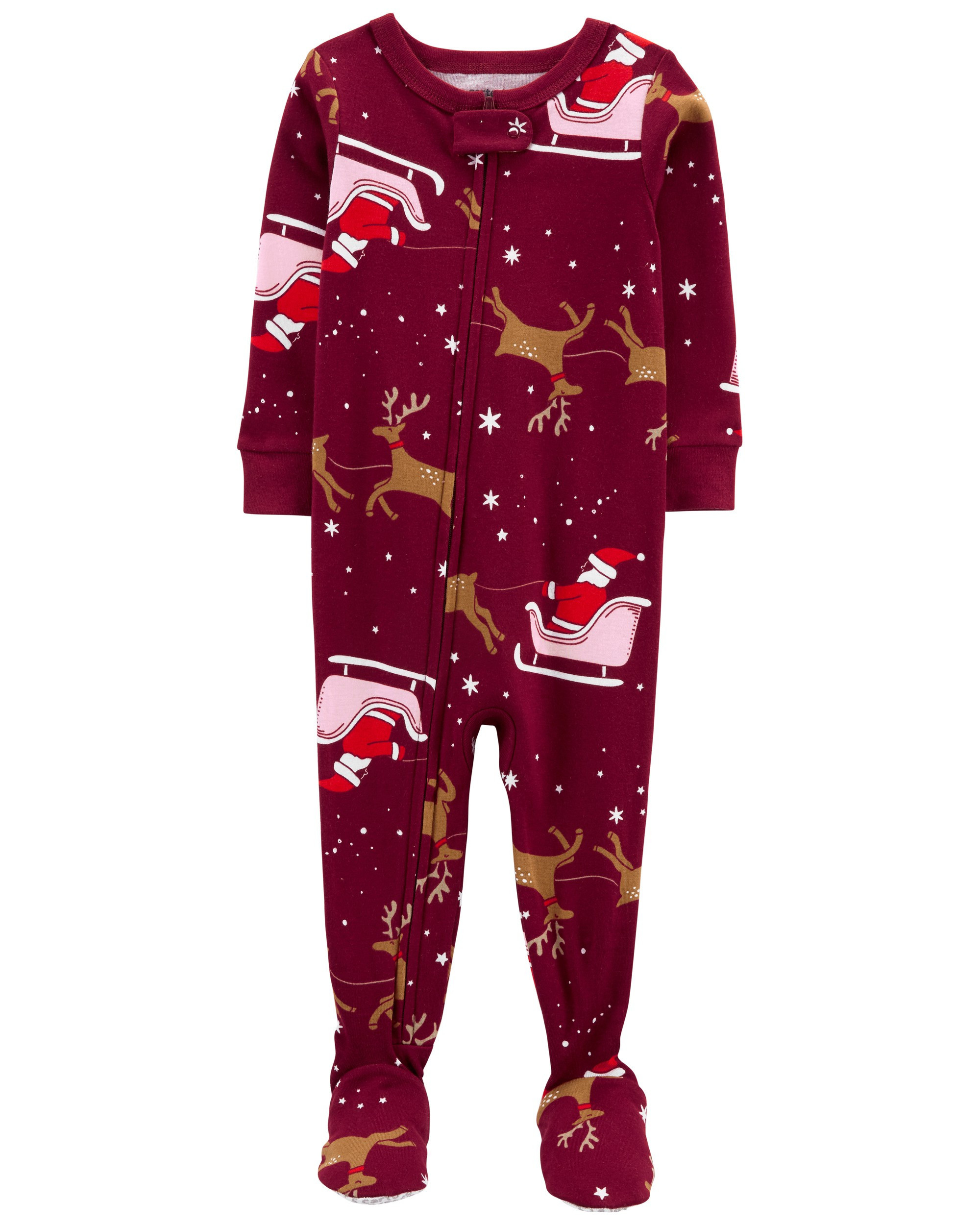 1-Piece Reindeer 100% Snug Fit Cotton Footie PJs | Carter's