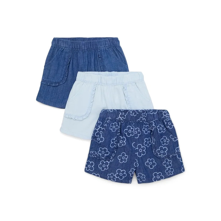 Garanimals Toddler Girl Denim Shorts, 3-Pack, Sizes 18M-5T | Walmart (US)
