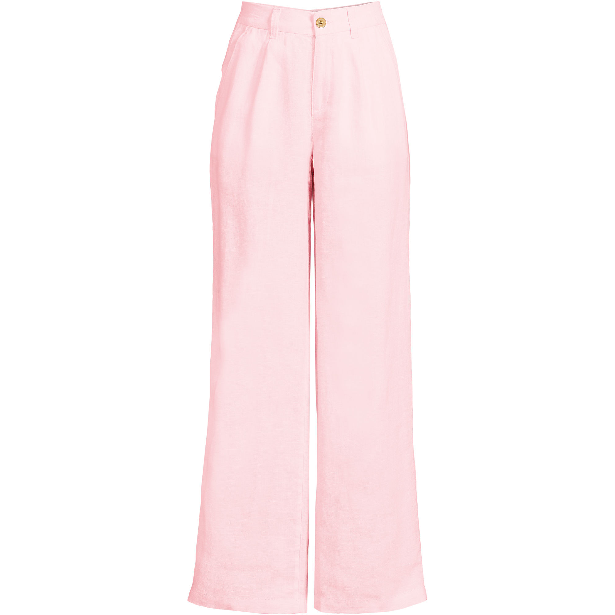 Women's High Rise Wide Leg Linen Pleated Pants | Lands' End (US)