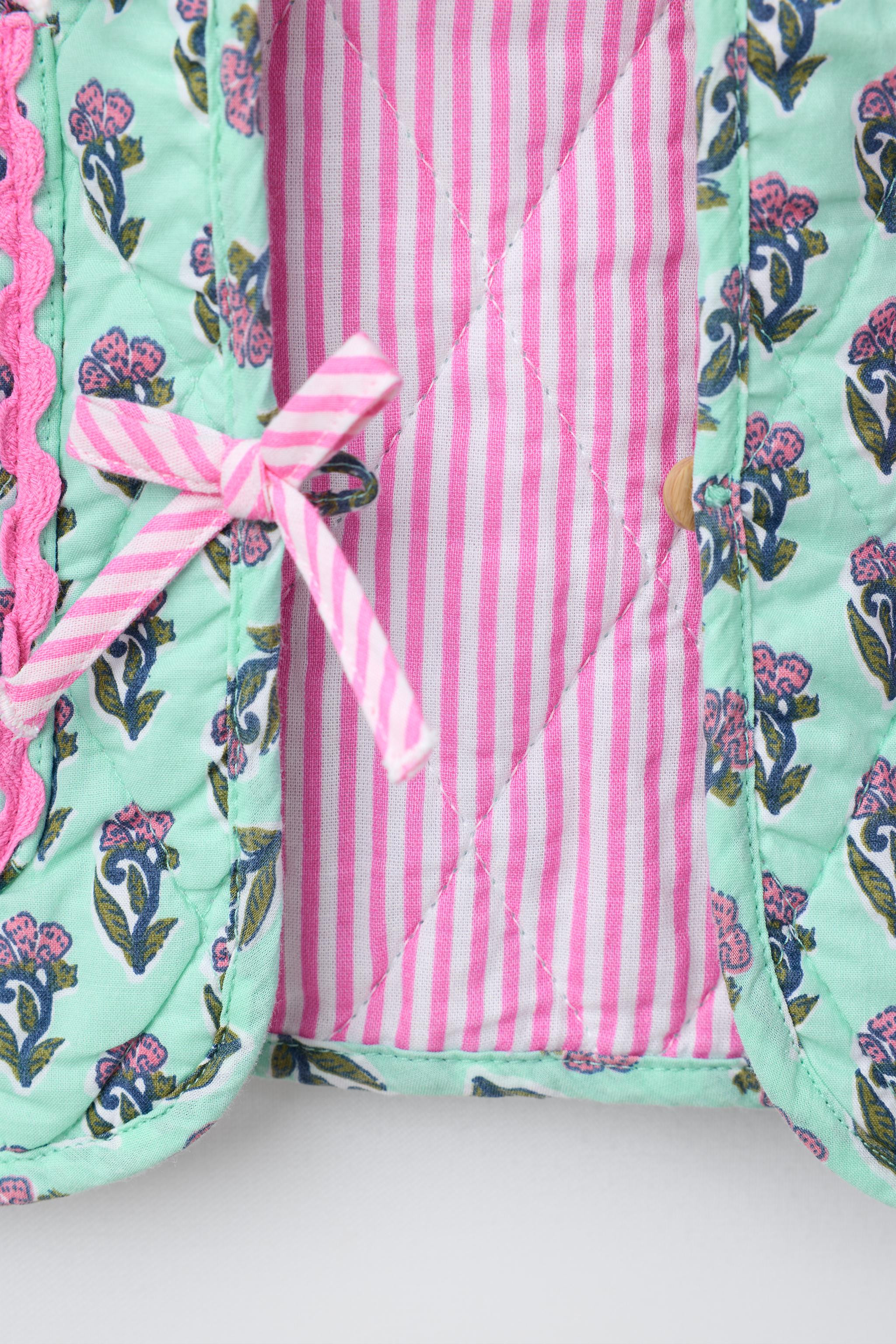 QUILTED FLORAL TIE JACKET | Zara US