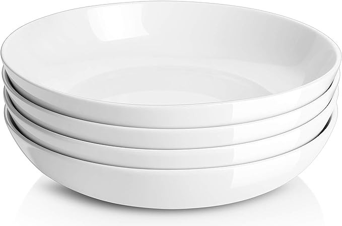 Y YHY 9.75" Large Pasta Bowls, 50 Ounces Big Salad Bowls, Ceramic Serving Bowl Set of 4, Wide and... | Amazon (US)