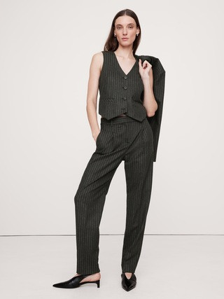 Pinstripe Flannel Vest | Banana Republic (US)