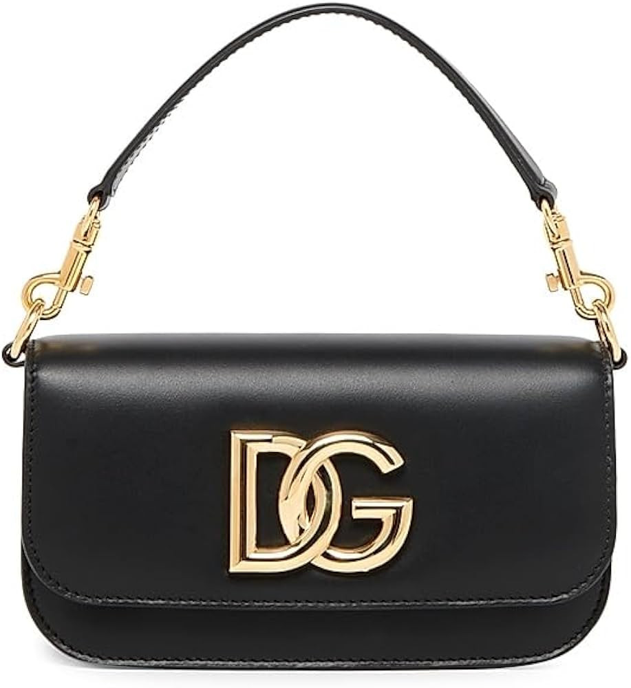 Amazon.com: Dolce&Gabbana, 3.5 DG Leather Top-Handle Bag, Black : Luxury Stores | Amazon (US)