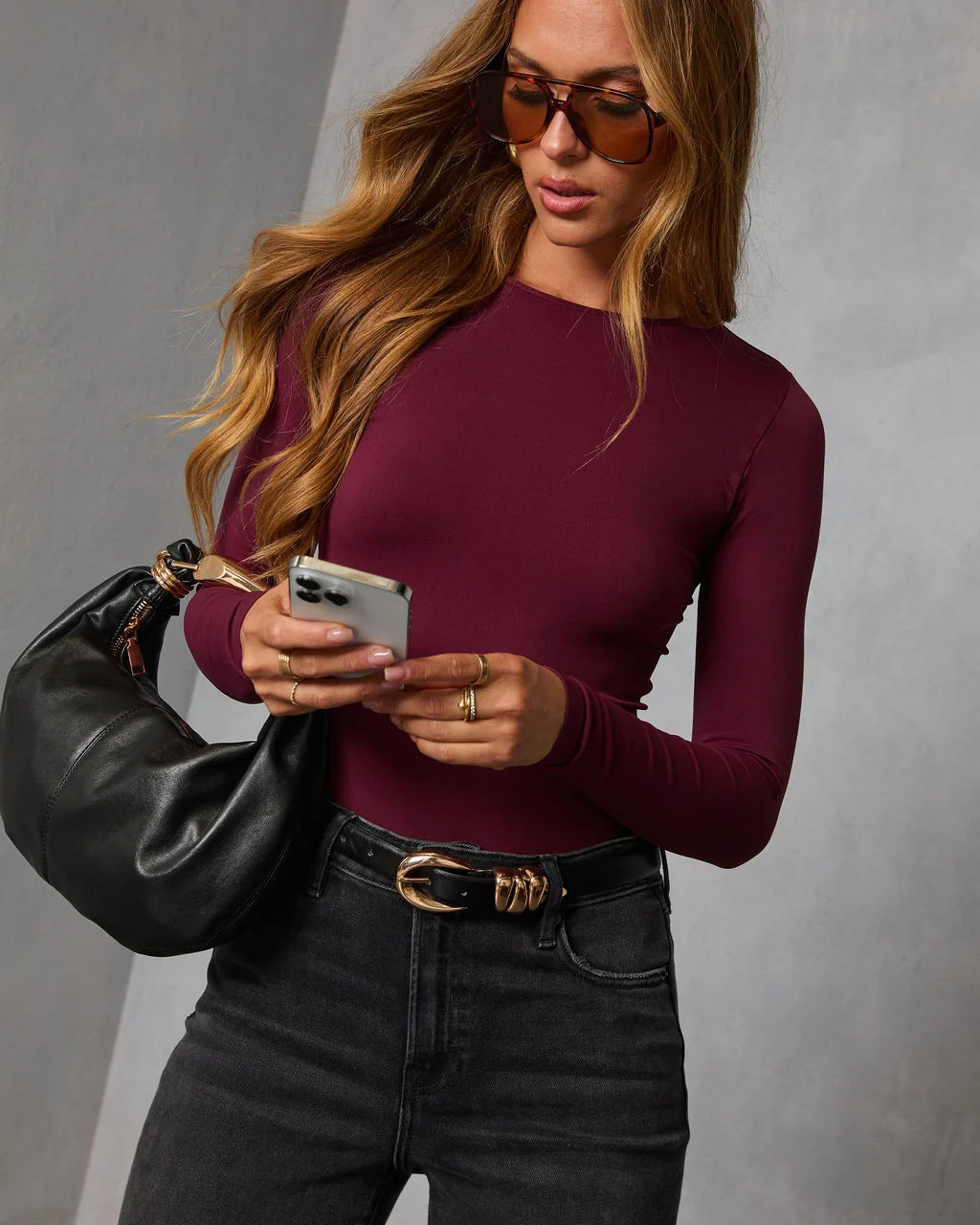 Lets Go Out Seamless Bodysuit Burgundy / O/S | VICI