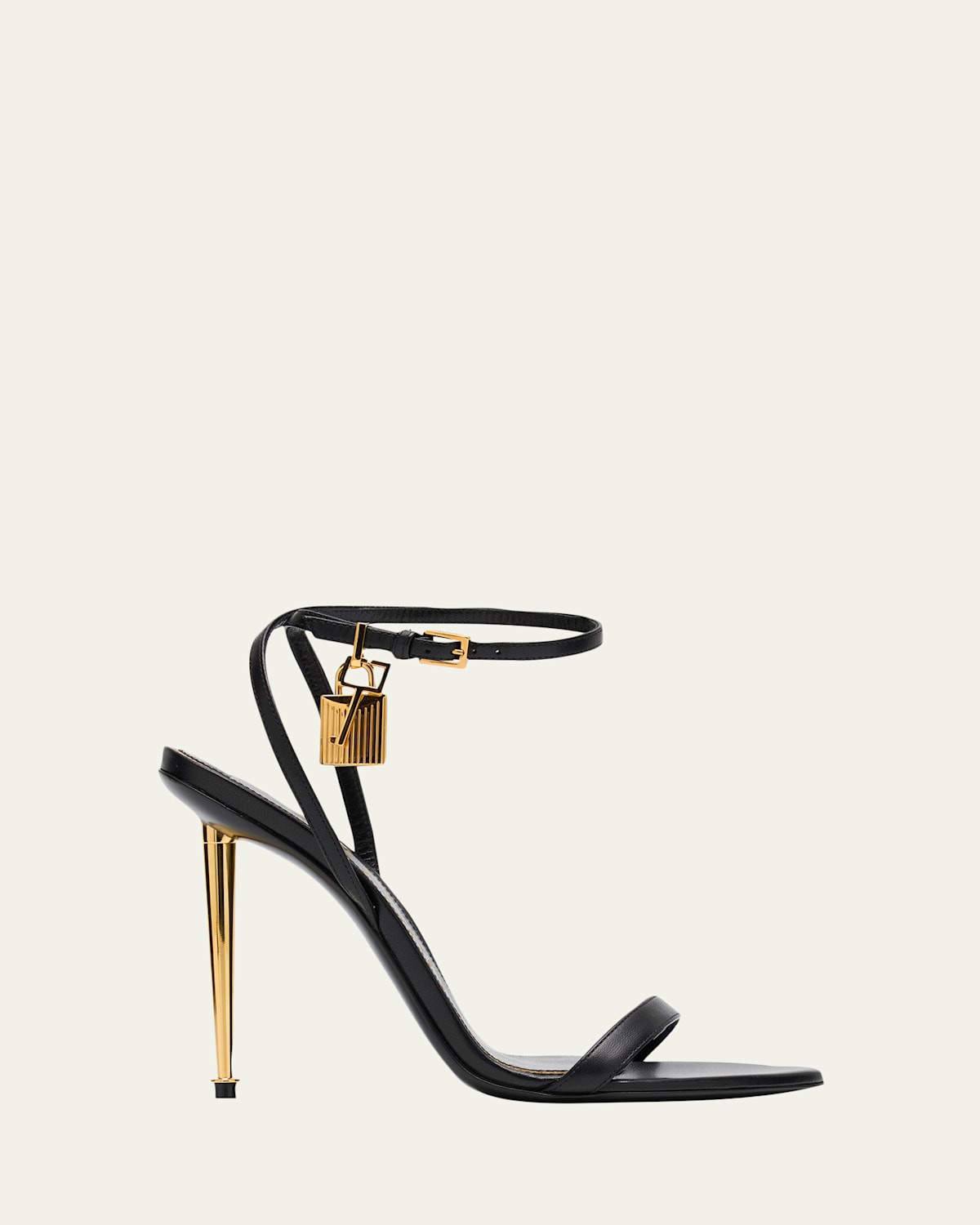 105mm Lock Goatskin Leather Sandals | Bergdorf Goodman