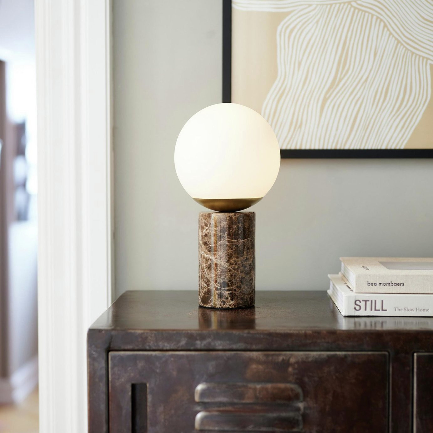Nordlux Lilly Marble LED Table Lamp - Brown | argos.co.uk