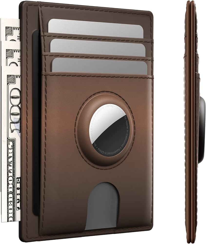 typecase Slim Minimalist Card Mens Wallet for AirTag, Front Pocket Premium Crazy Horse Leather Wa... | Amazon (US)