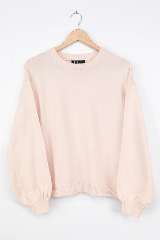 Your Favorite Pale Blush Balloon Sleeve Sweater | Lulus (US)