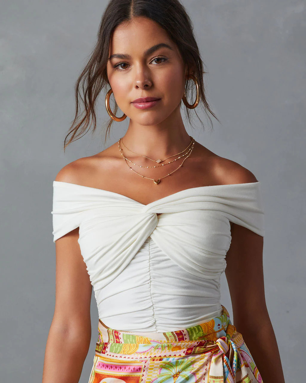 Trisha Off The Shoulder Ruched Bodysuit | VICI