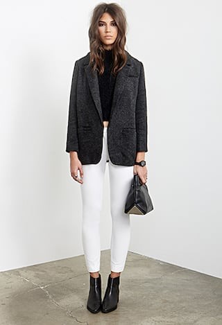 FOREVER21 Women's  Open-Front Boyfriend Blazer | Forever 21 (US)
