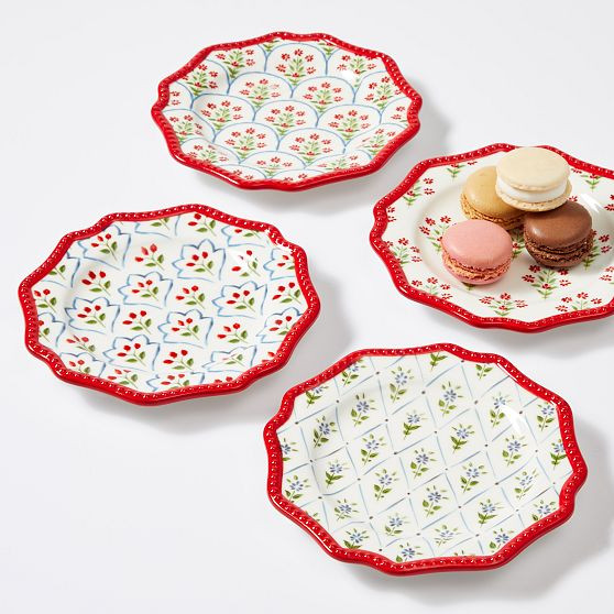 Mark & Graham x Pencil & Paper Co. Appetizer Plates, Set of 4, Block Print | Mark and Graham