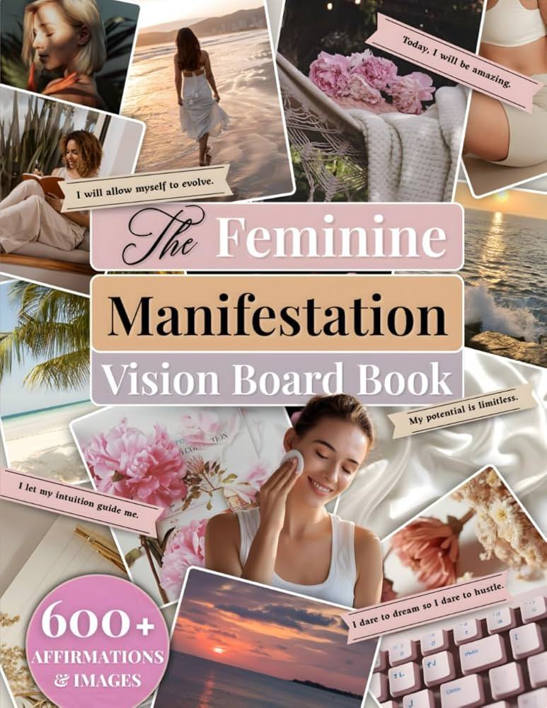 The Feminine Manifestation Vision Board Book: 600+ Aesthetic Clip Art & Affirmations | Complete V... | Amazon (US)