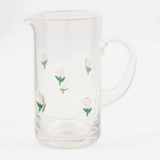 Clear Glass Tulip Pitcher 20x11cm | TK Maxx