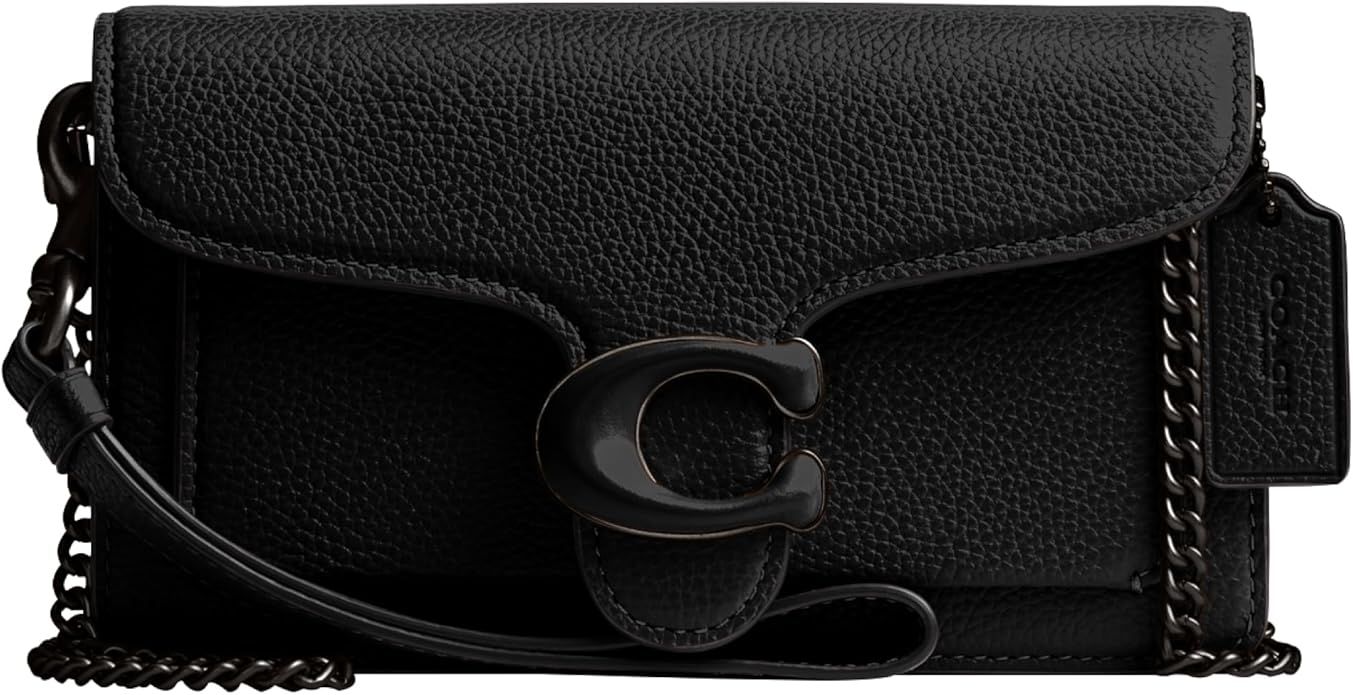 Coach Polished Pebble Tabby Wristlet, Black, One Size | Amazon (US)