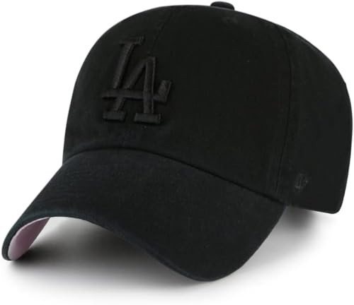 47 Los Angeles Dodgers Primary Logo Ballpark Clean Up Dad Hat Baseball Cap - Black Black Pink | Amazon (US)