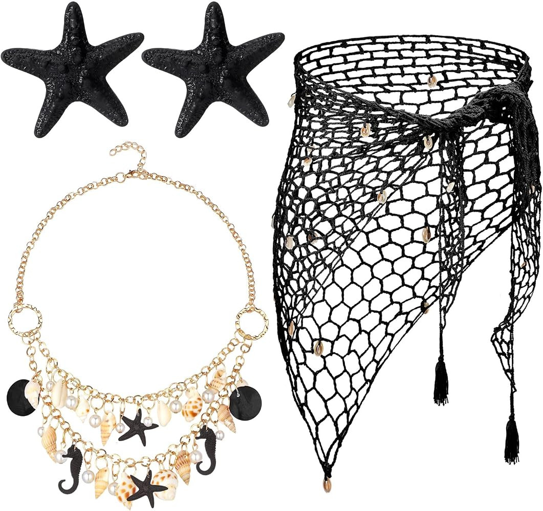 4 Pcs Mermaid Halloween Costume Outfit for Women Set | Amazon (US)