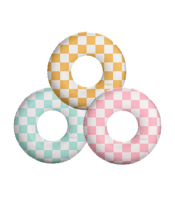 Kids Mini Checkered Tube Floats - 3 Pack | FUNBOY