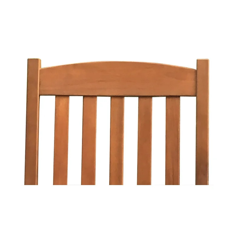 Mainstays Outdoor Wood Porch Rocking Chair, Natural Yellow Color, Weather Resistant Finish | Walmart (US)