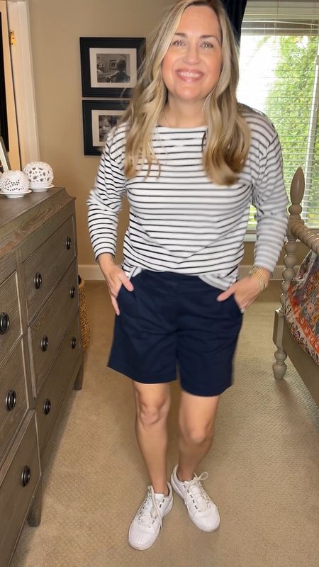 These cute shorts are going to be a staple for me this summer. I’ve already purchased them in this navy blue & white! I’m wearing size 4. The striped boat neck Tshirt & blue striped sweater are also classics.  Wearing XS in both
.
.
Jcrew sale 
Over 50, over 40, classic style, preppy style, style at any age, ageless style, striped shirt, summer outfit, summer wardrobe, summer capsule wardrobe, Chic style, summer & spring looks, backyard entertaining, poolside looks, resort wear, spring outfits 2024 trends women over 50, white pants, brunch outfit, summer outfits, summer outfit inspo, striped Tshirt, chino shorts, summer tees, summer shorts





#LTKunder50 #LTKOver40 #LTKtravel #LTKunder100 #LTKSaleAlert #LTKVideo #LTKbeauty #LTKSeasonal #LTKstyletip
